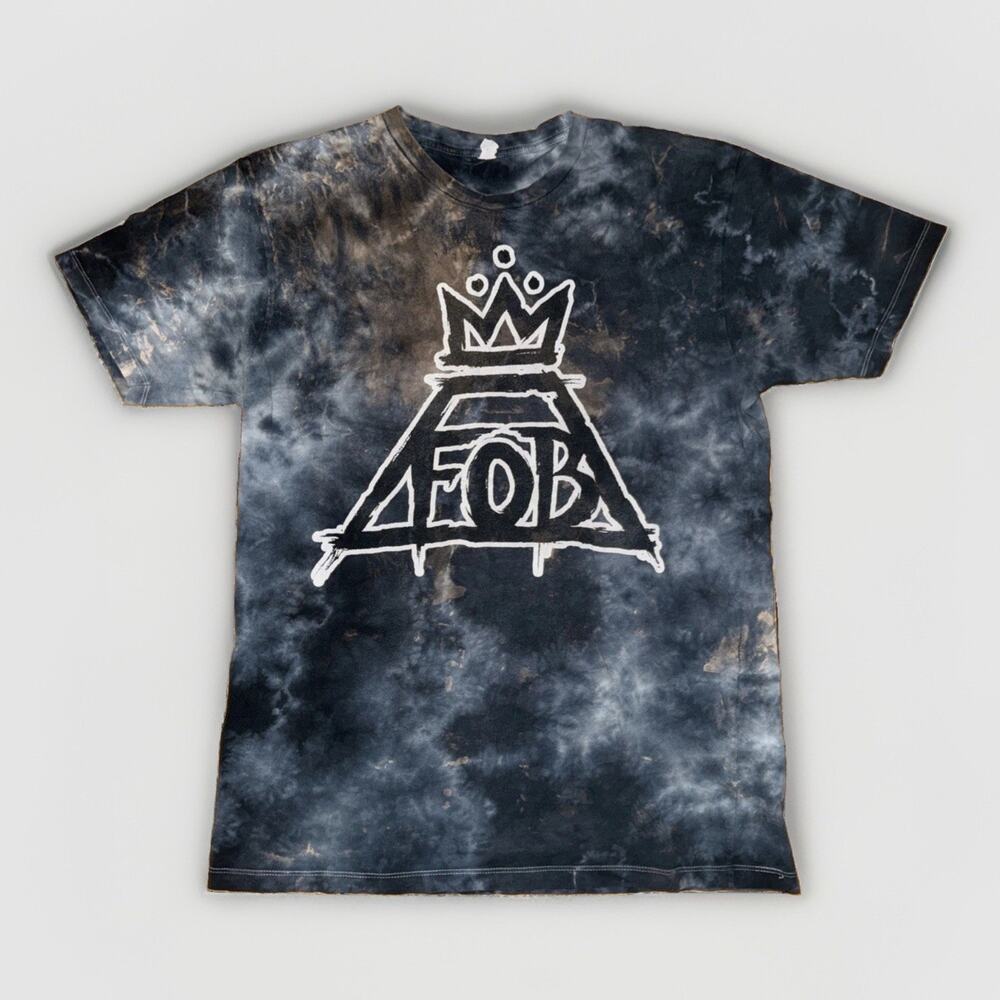 Fall Out Boys Band T-Shirt Tie Dye Black Large 19x27